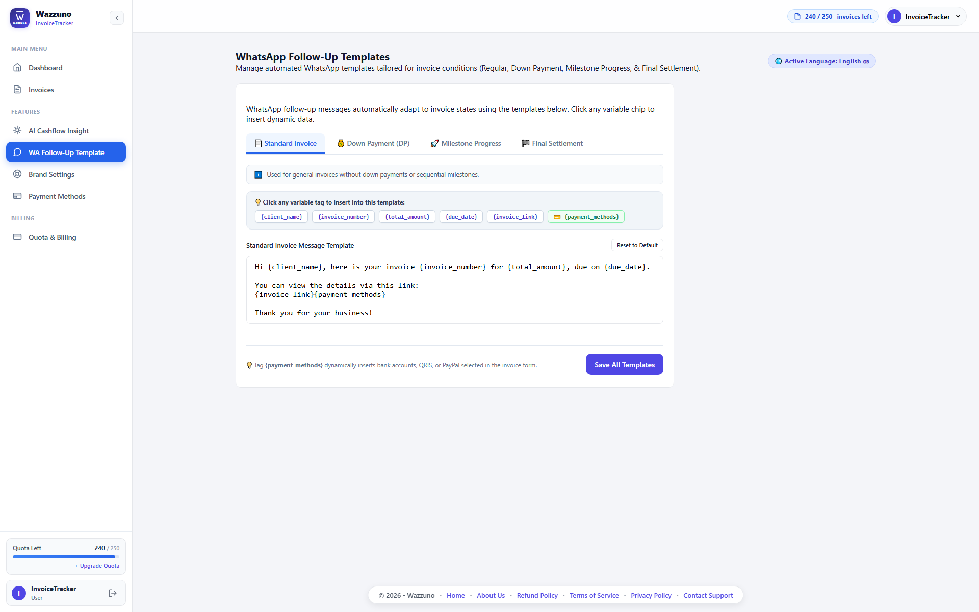 Smart Multi-Scenario WhatsApp Invoicing & Follow-Up
