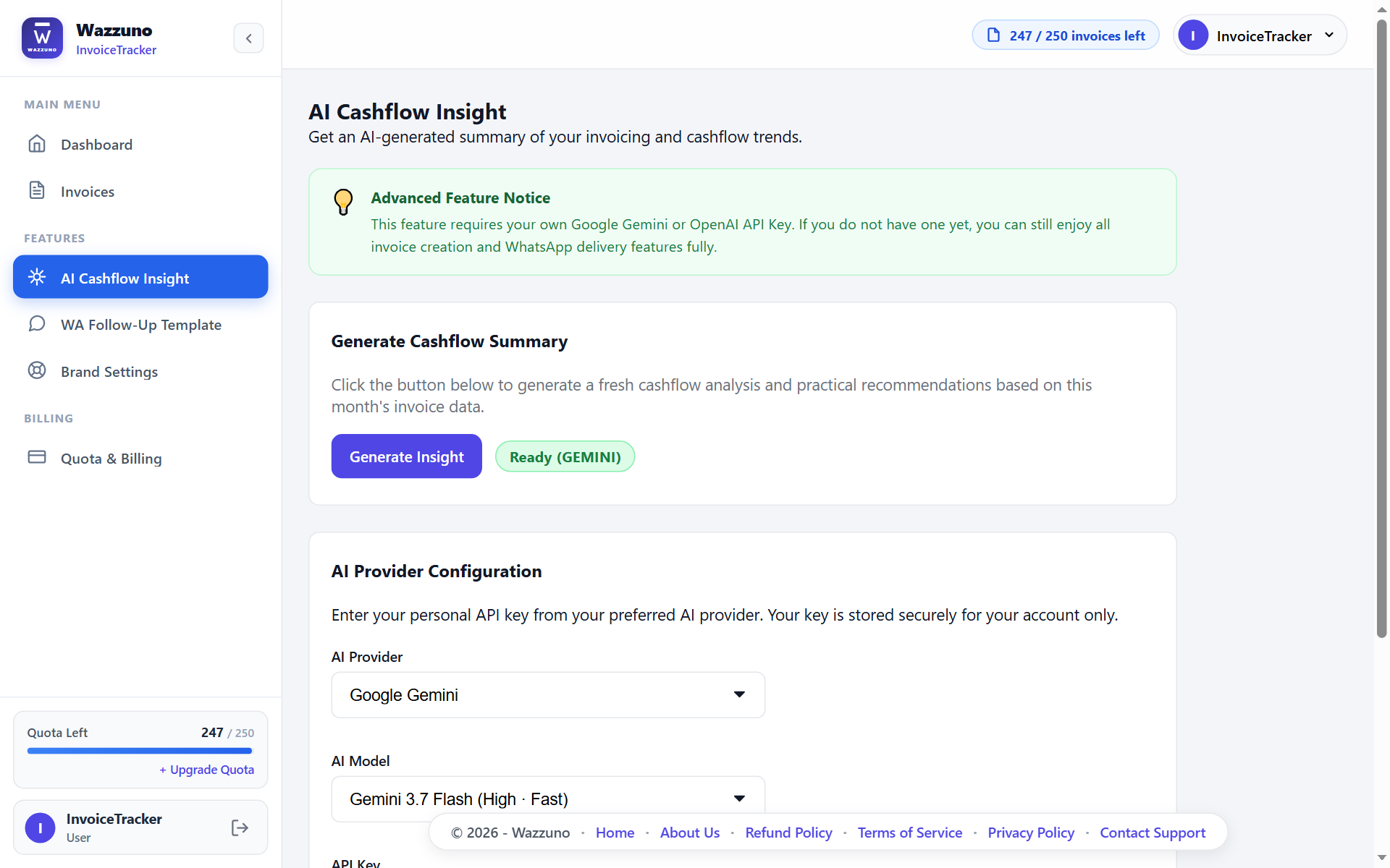 AI Cashflow Analysis (Advanced Feature)